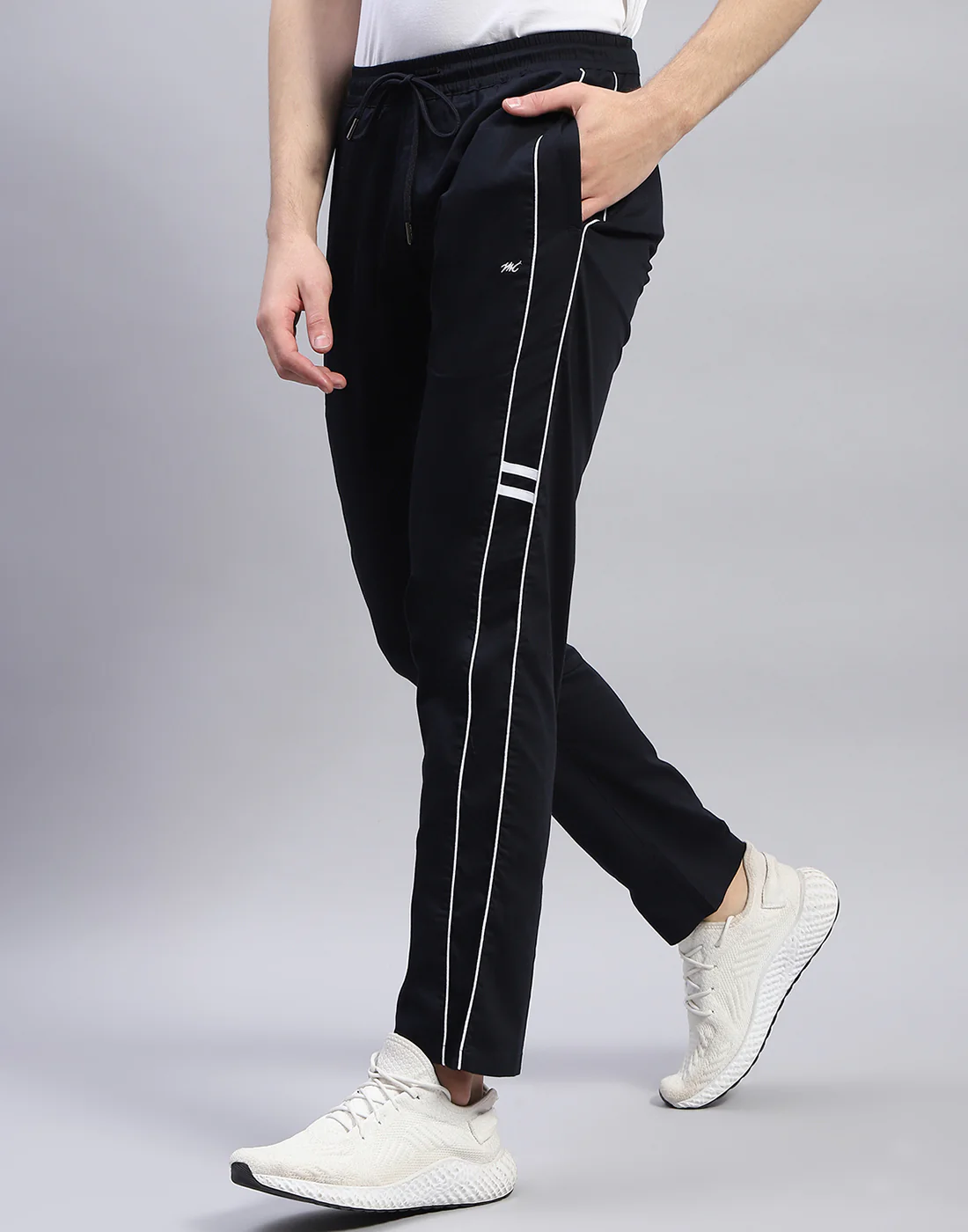 Men Navy Blue Solid Regular Fit Lower - Image 3