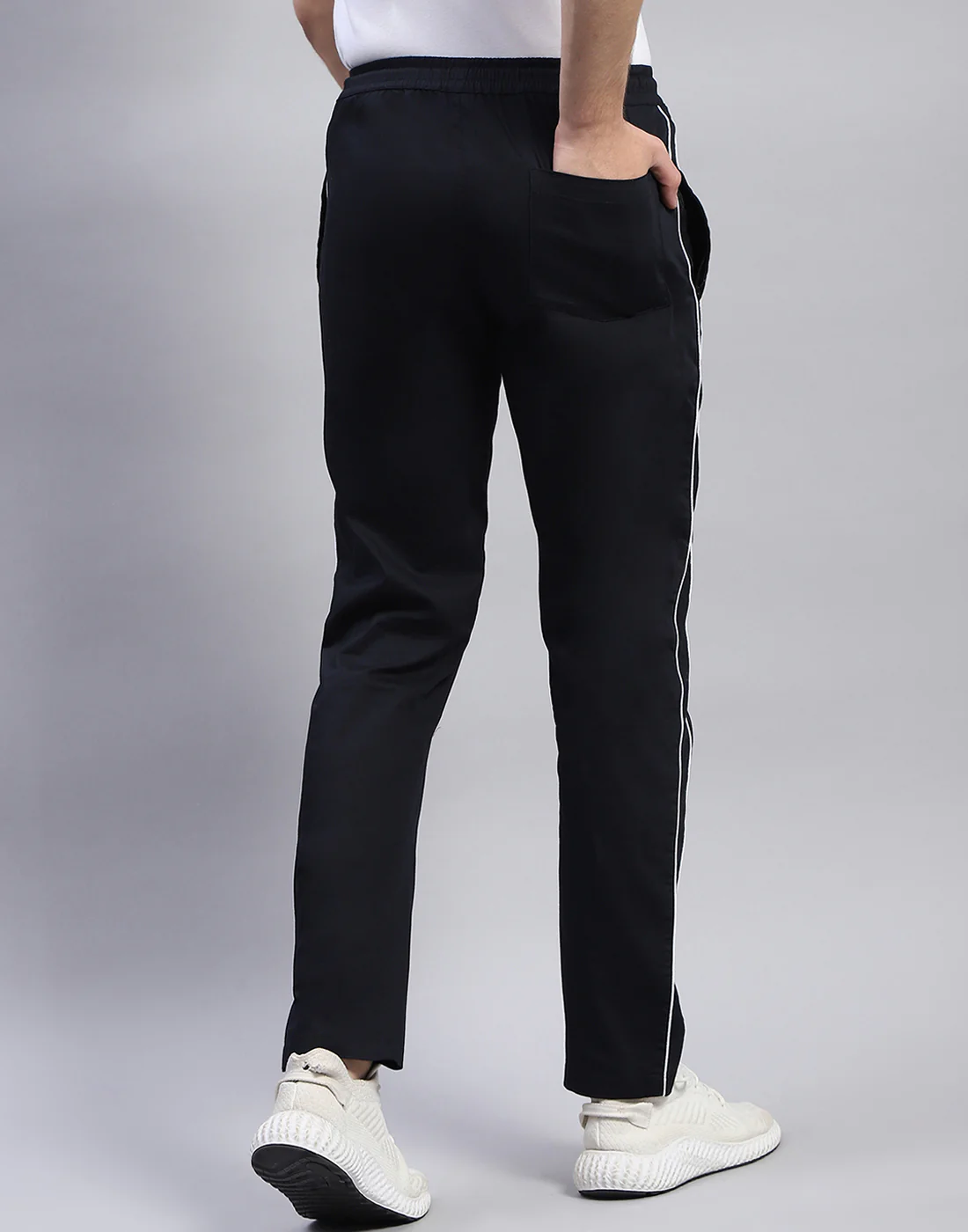 Men Navy Blue Solid Regular Fit Lower - Image 5