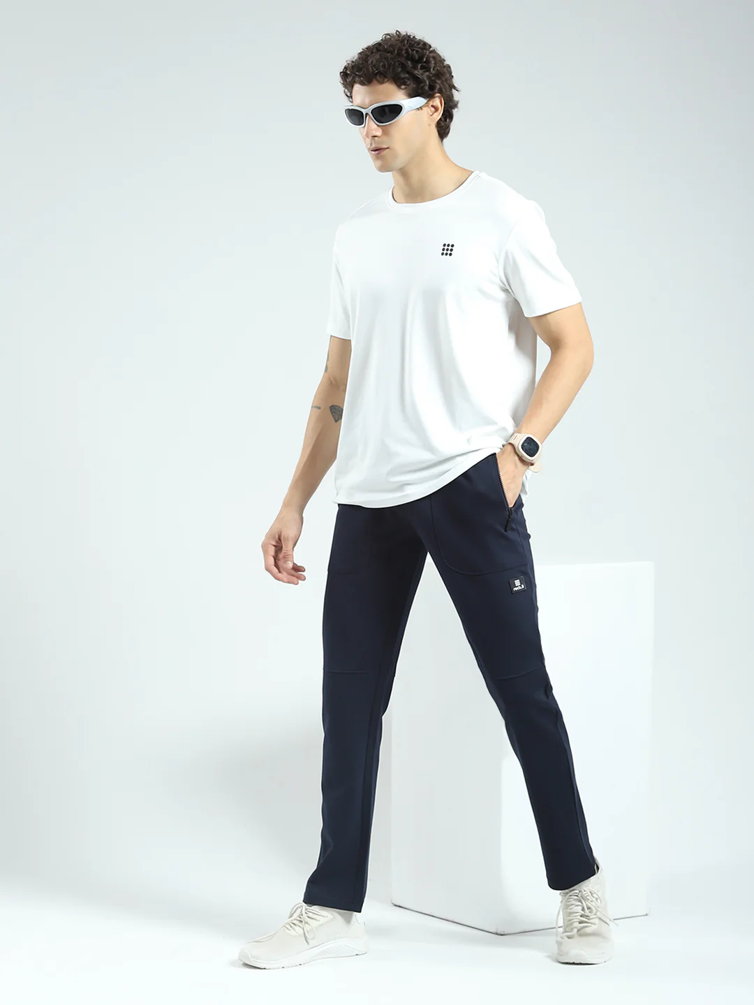 Rock.it Men Navy Blue Solid Regular Fit Lower - Image 2