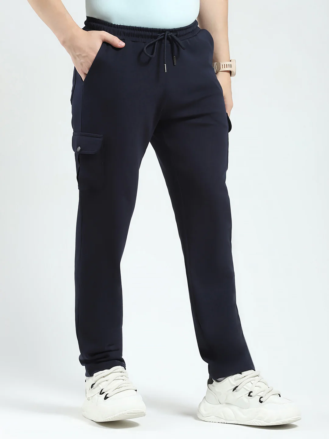 Rock.it Men Navy Blue Solid Regular Fit Lower - Image 4
