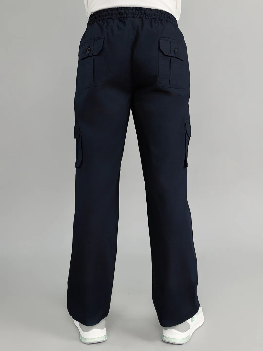 Men Navy Blue Solid Regular Fit Lower - Image 4