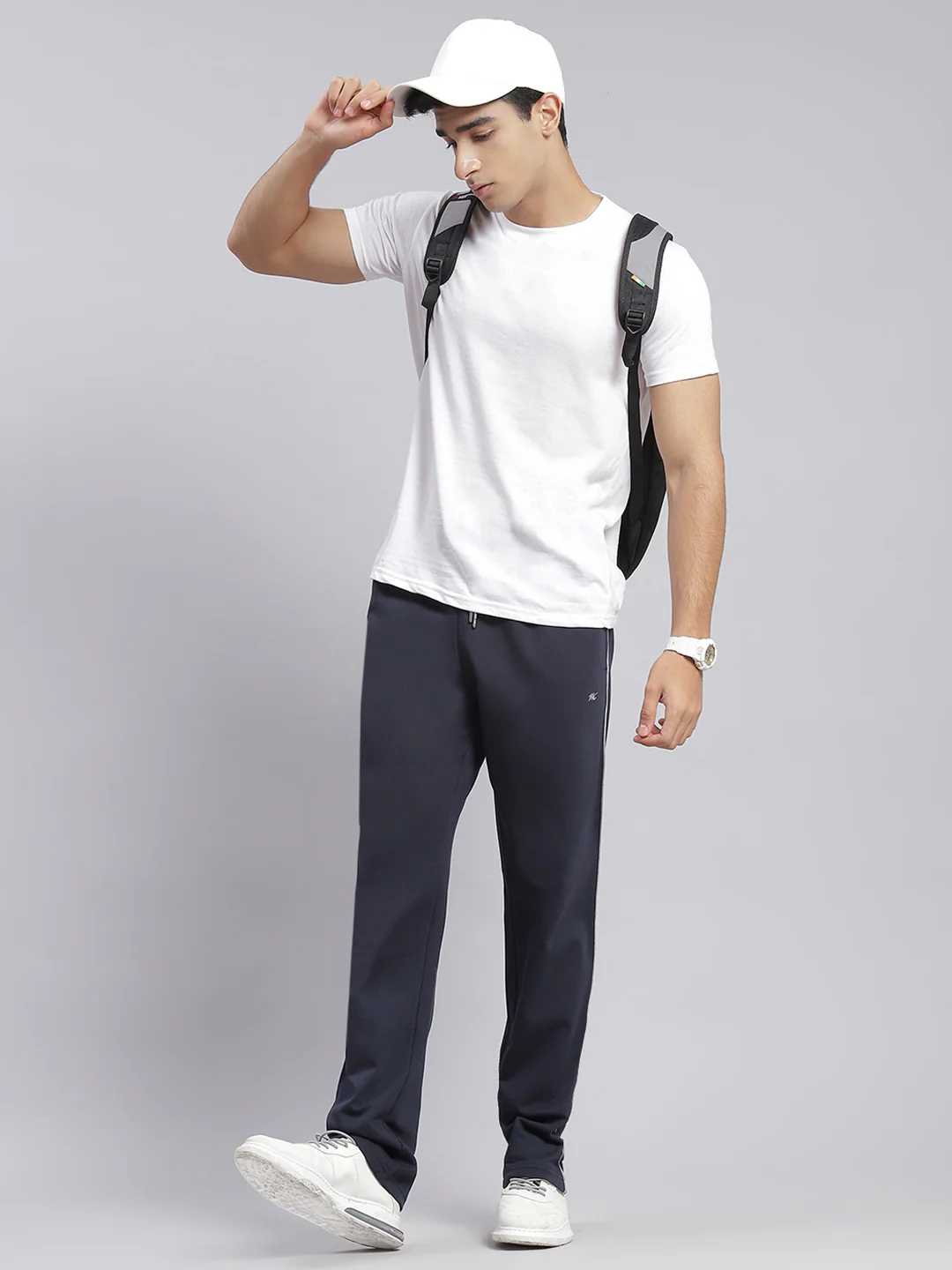 Men Navy Blue Solid Regular Fit Winter Lowers - Image 2