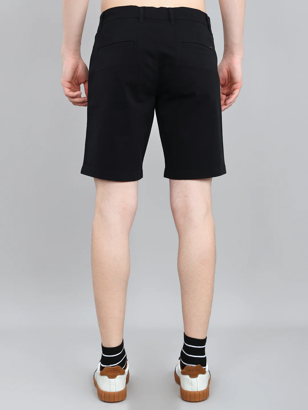 Men Navy Blue Solid Regular Fit Shorts - Image 5
