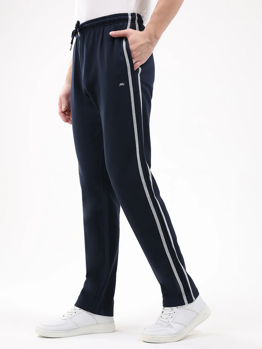 Men Navy Blue Solid Regular Fit Winter Lower - Image 3