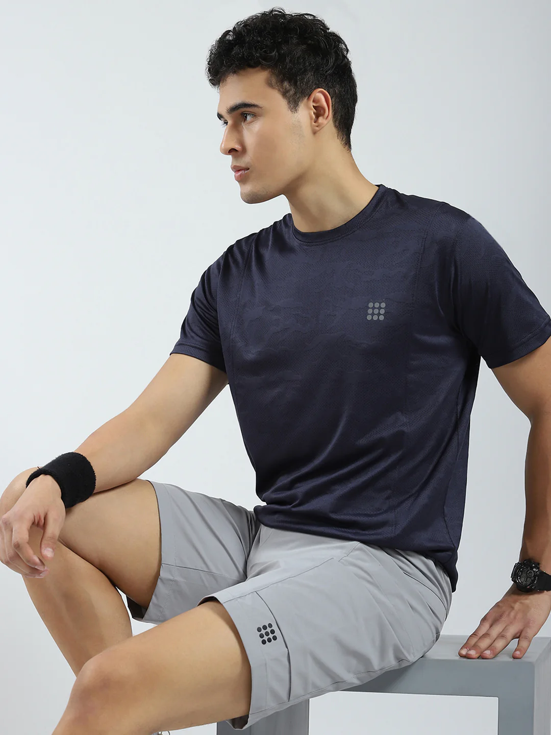 Rock.it Men Navy Blue Solid Round Neck Half Sleeve T-Shirt - Image 6