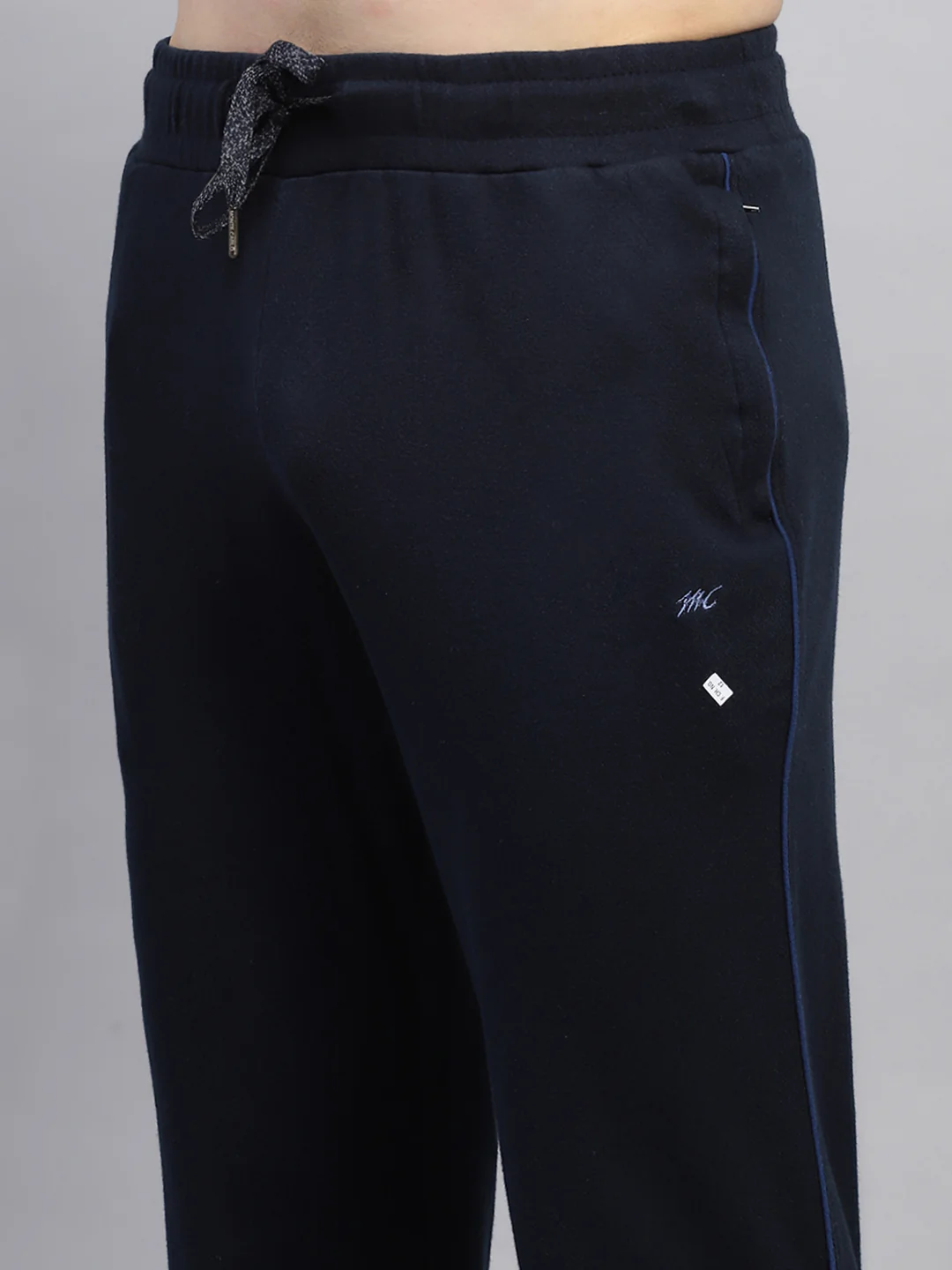 Men Navy Blue Stripe Collar Full Sleeve Winter Tracksuit - Image 8