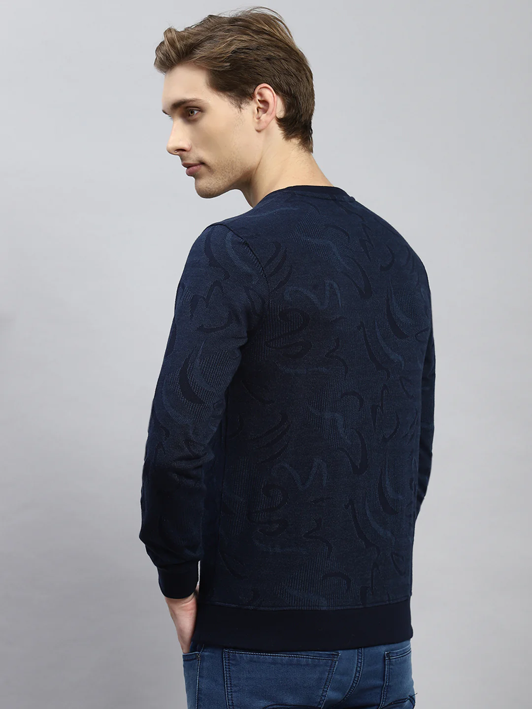 Men Navy Blue Stripe T-Shirt - Image 5