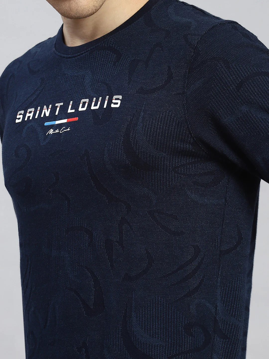 Men Navy Blue Stripe T-Shirt - Image 6