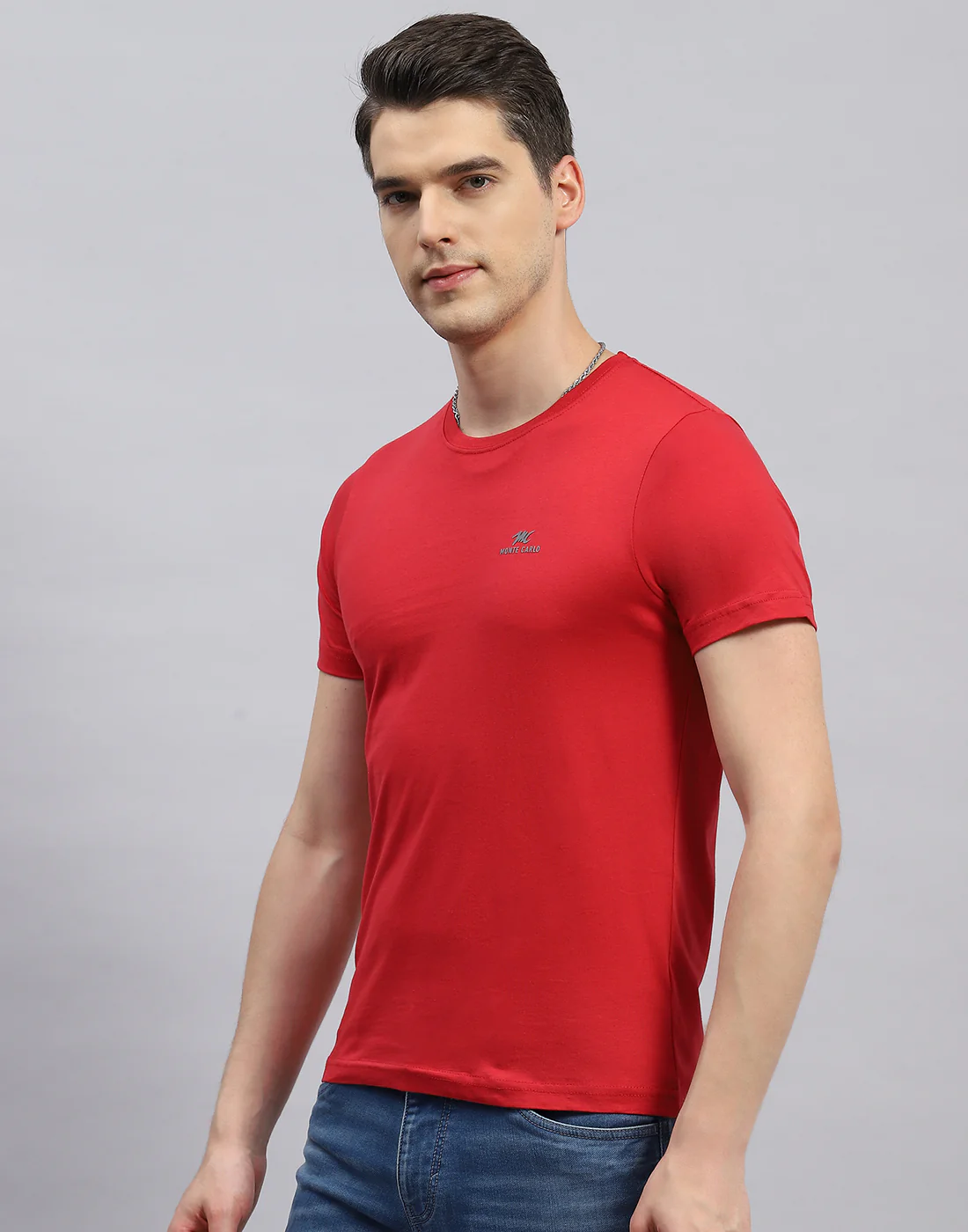 Men Navy Blue, White & Red Solid Round Neck Half Sleeve T-Shirt (Pack of 3) - Image 10