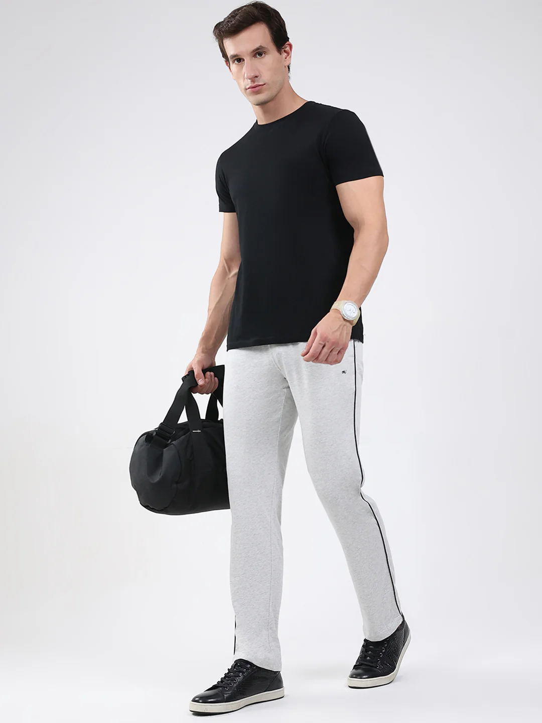 Men Off White Solid Regular Fit Lower - Image 2