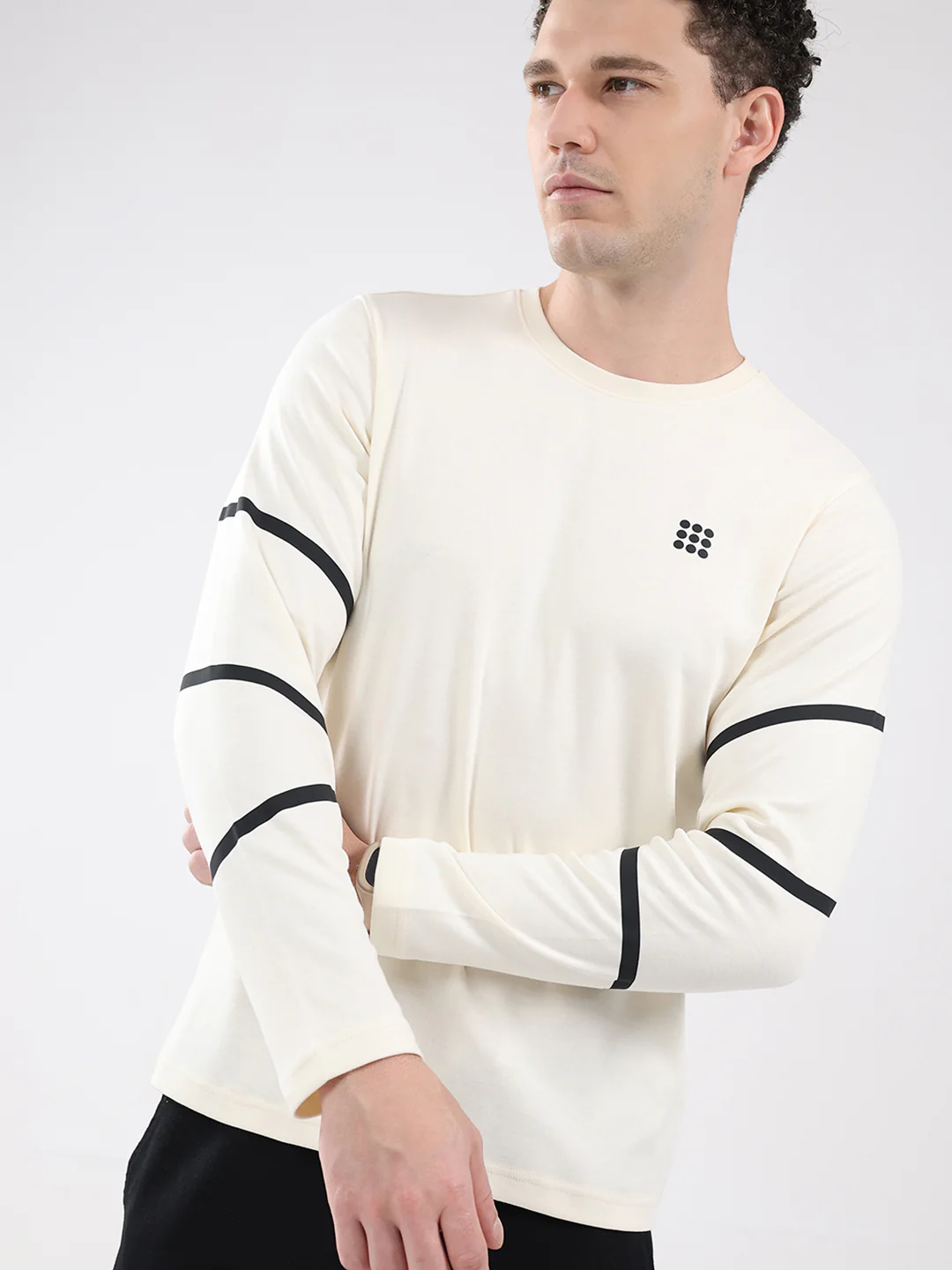 Rock.it Men Off White Solid Round Neck Full Sleeve Winter T-Shirt - Image 6