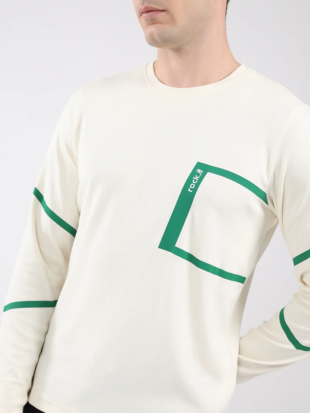 Rock.it Men Off White Solid Round Neck Full Sleeve Winter T-Shirt - Image 7