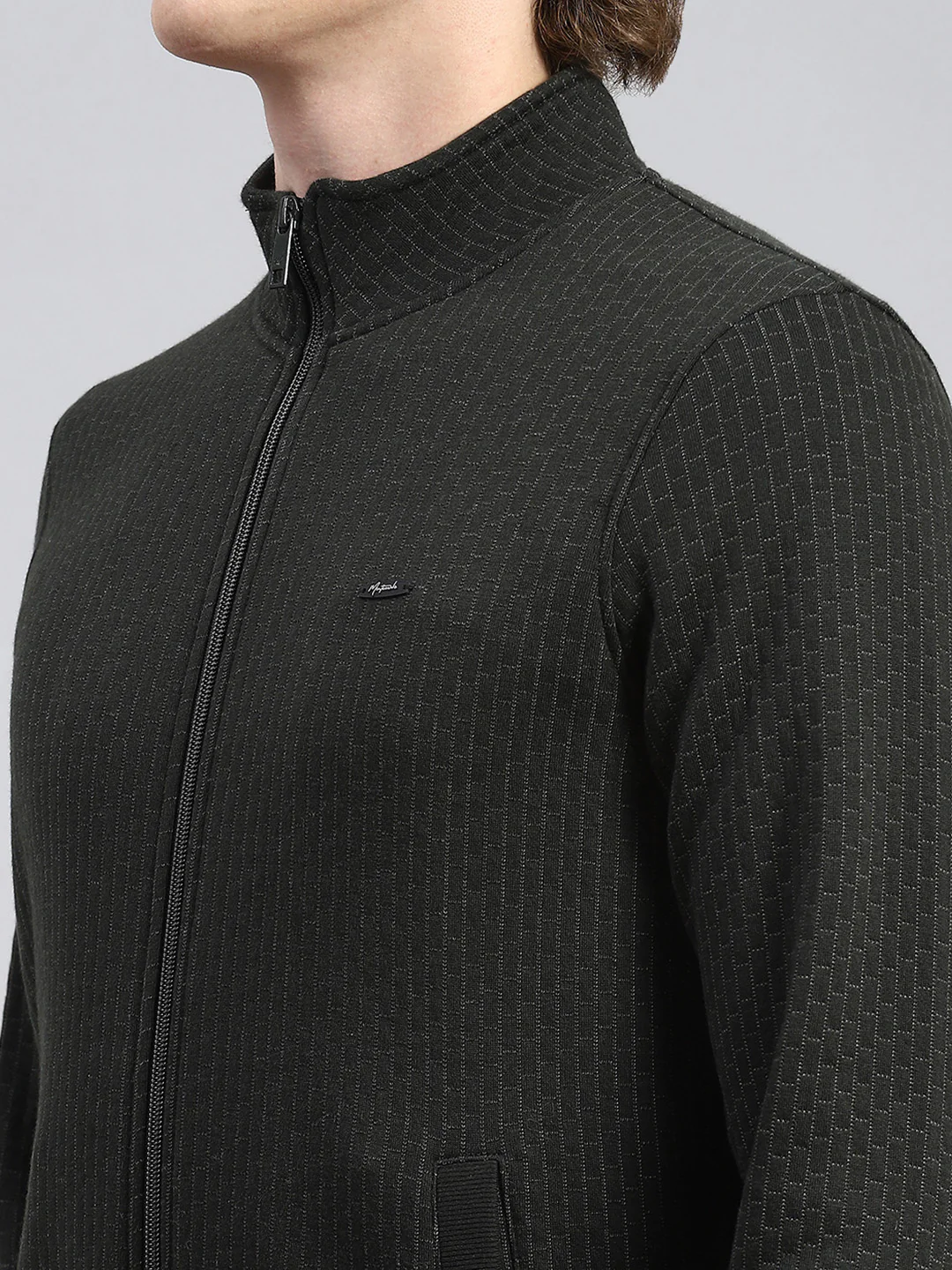 Men Olive Plain Sweatshirt - Image 6