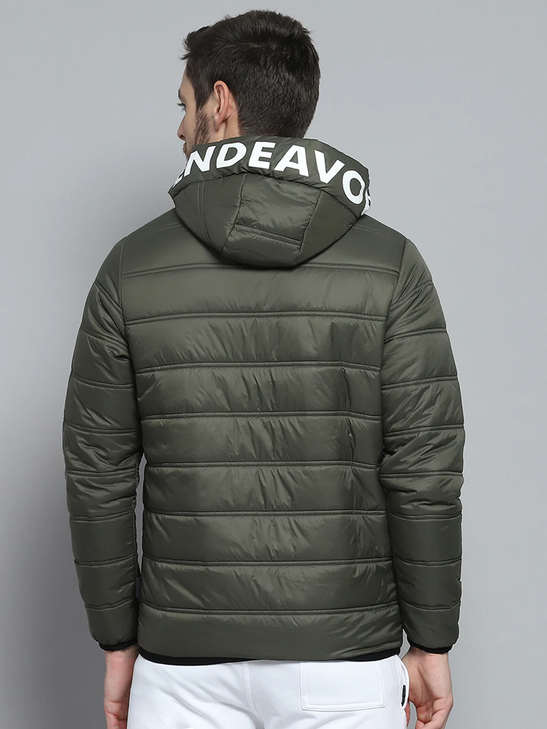 Rock.it Men Olive Printed Hooded Full Sleeve Jacket - Image 5