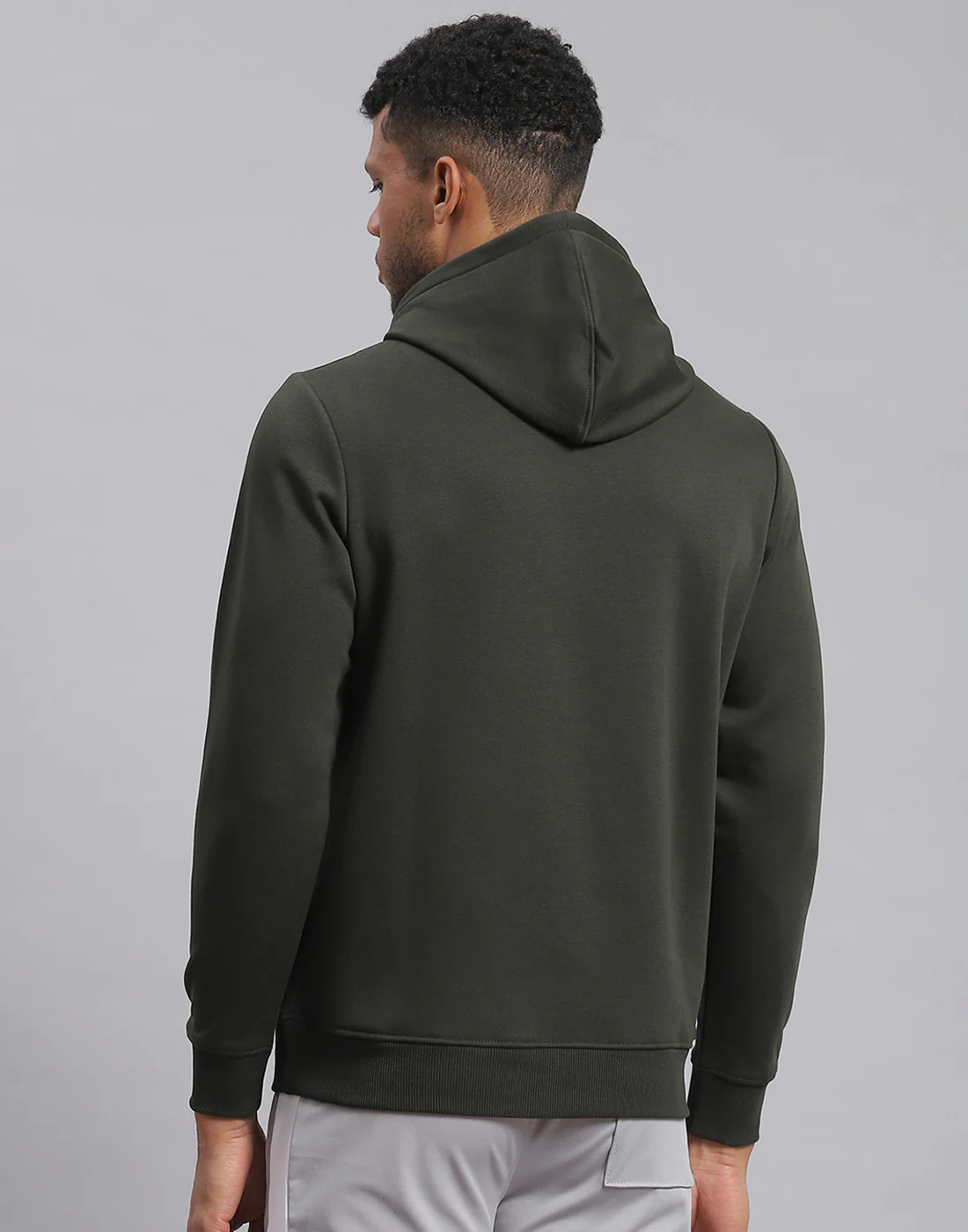 Rock.it Men Olive Printed Hooded Full Sleeve Sweatshirt - Image 6
