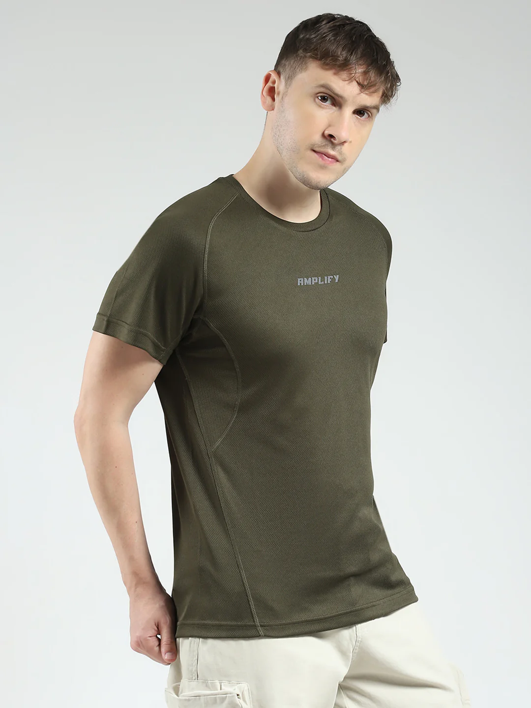 Rock.it Men Olive Printed Round Neck Half Sleeve T-Shirt - Image 4