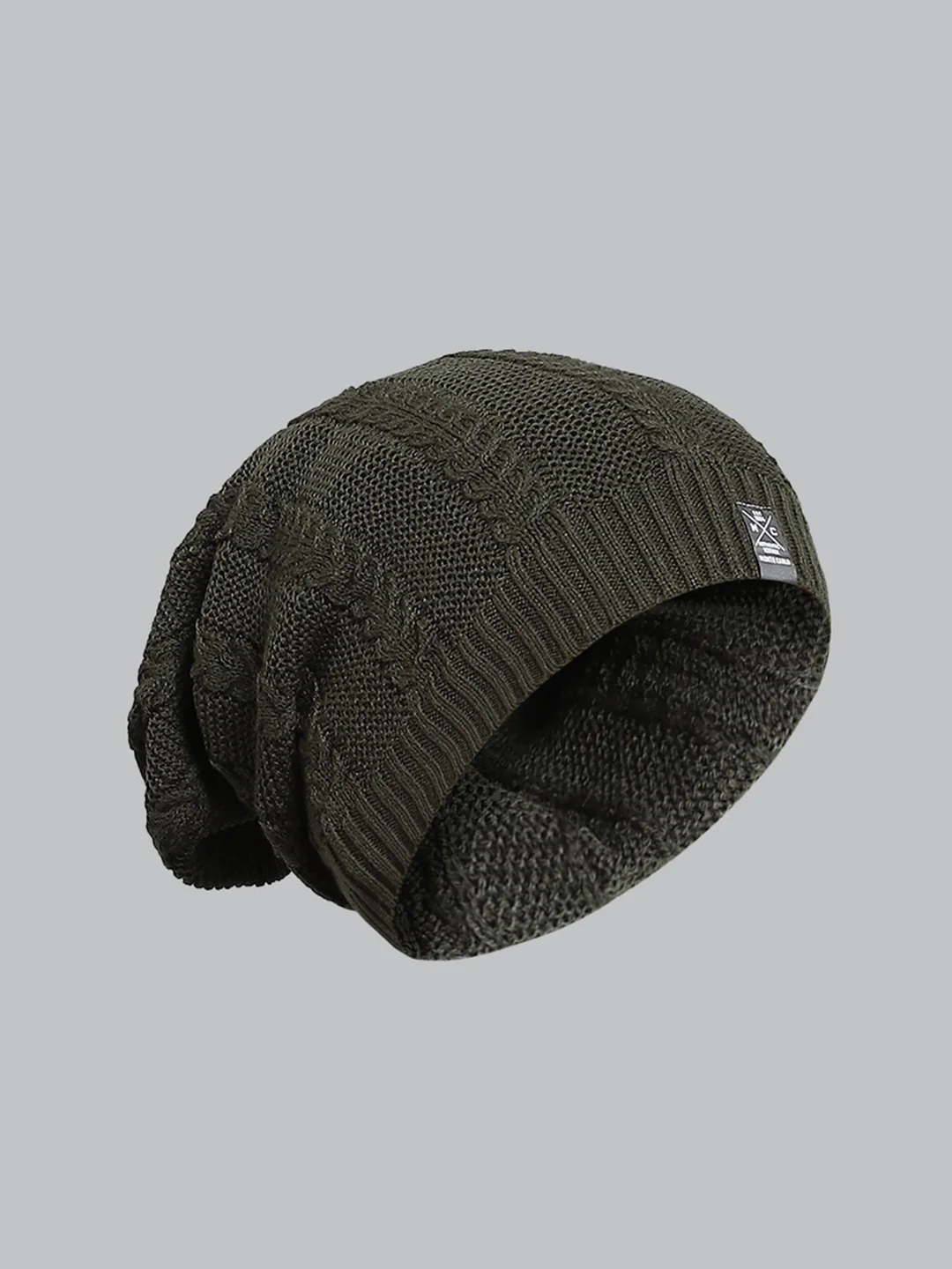 Men Olive Solid Cap - Image 2
