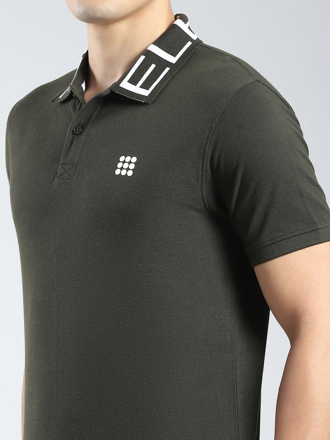 Rock.it Men Olive Solid Collar Half Sleeve T-Shirt - Image 7