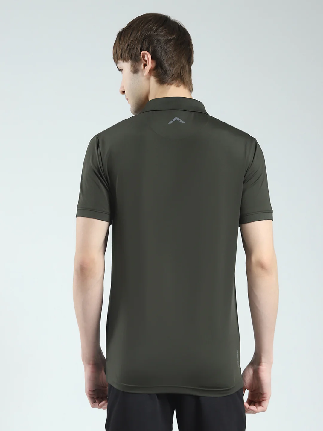 Rock.it Men Olive Solid Collar Half Sleeve T-Shirt - Image 5