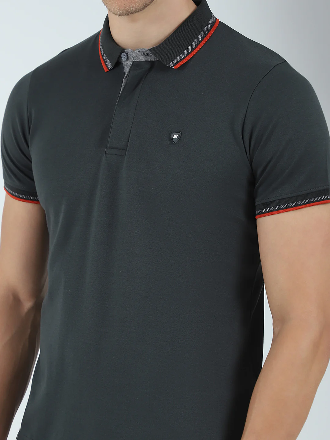 Men Olive Solid Collar Half Sleeve T-Shirt - Image 7