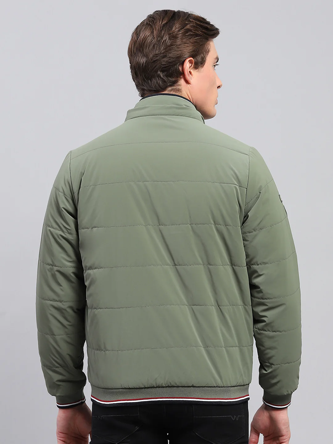 Men Olive Solid Detachable Hood Full Sleeve Jacket - Image 6