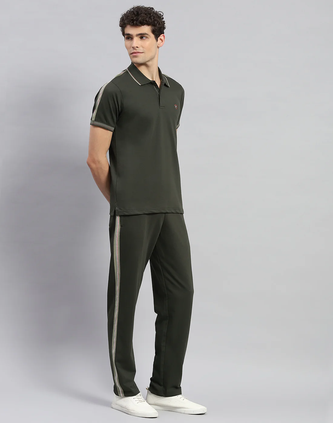 Men Olive Solid  Half Sleeve Lower Set - Image 4