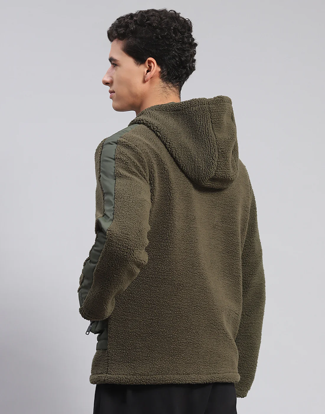 Rock.it Men Olive Solid Hooded Full Sleeve Jacket - Image 6