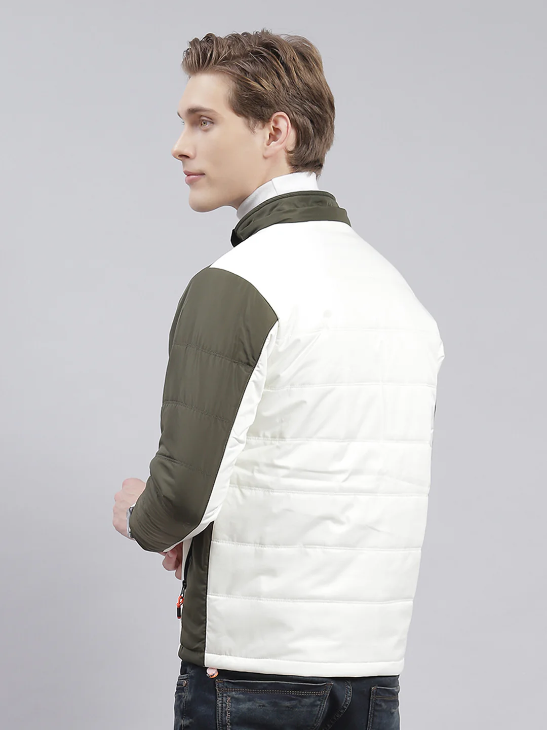 Men Olive Solid Hooded Full Sleeve Jackets - Image 6