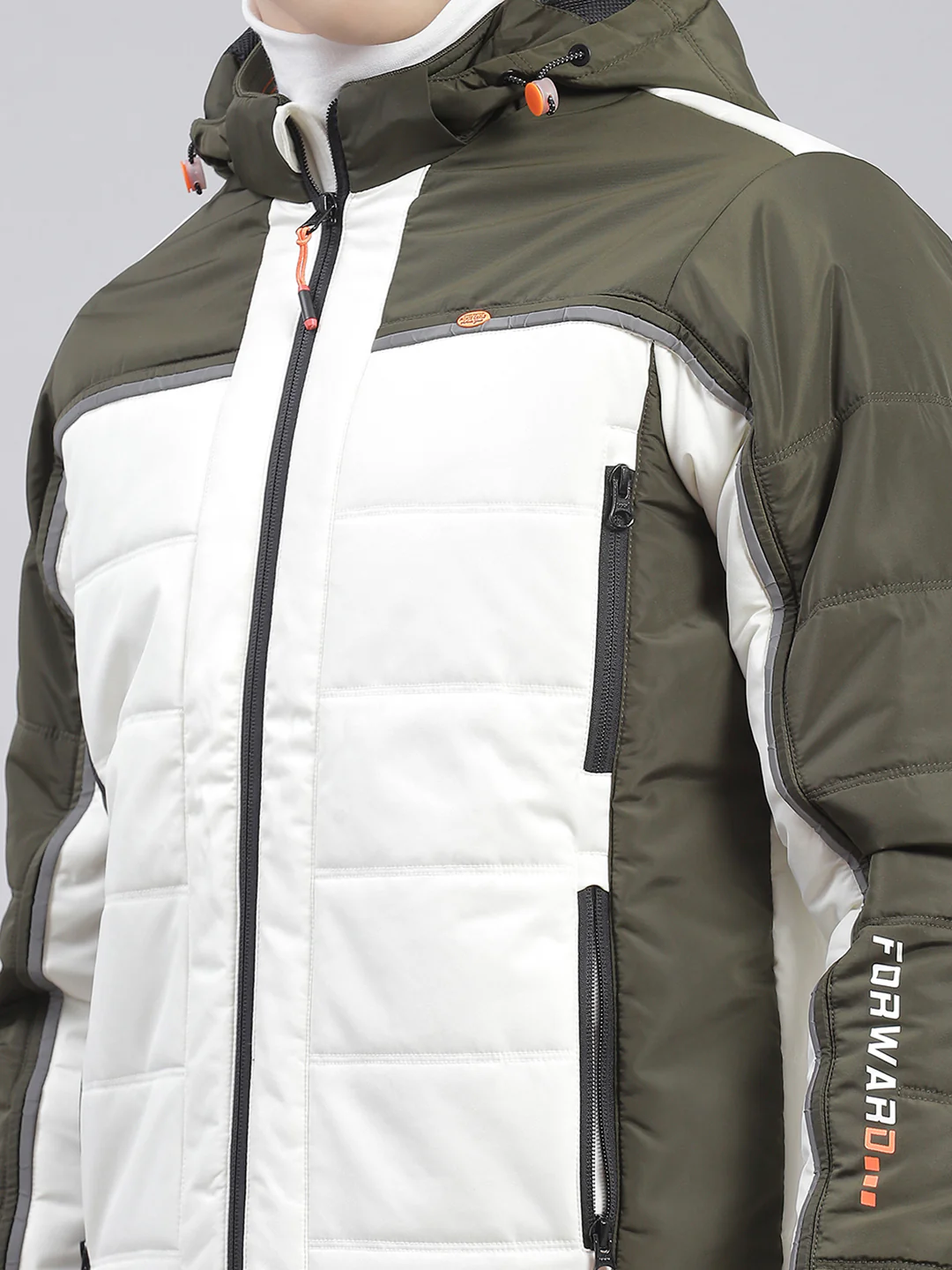 Men Olive Solid Hooded Full Sleeve Jackets - Image 8
