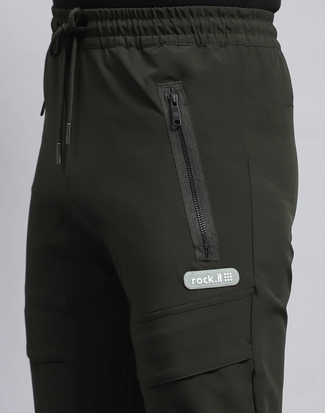 Rock.it Men Olive Solid Regular Fit Jogger - Image 6