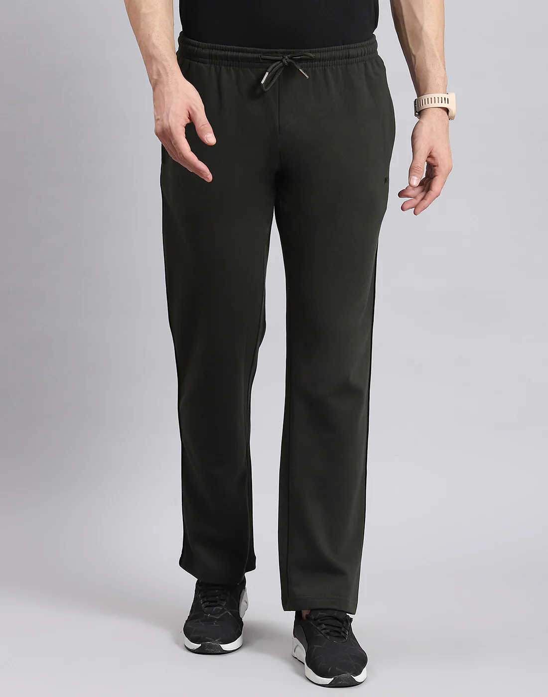 Men Olive Solid Regular Fit Winter Lower - Image 2
