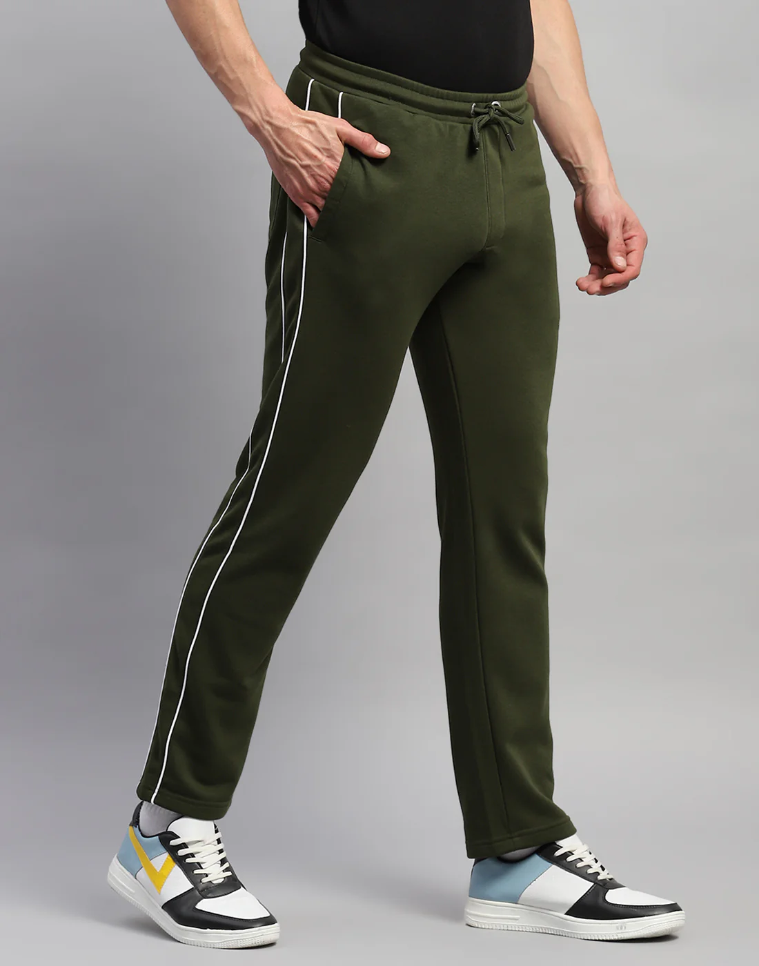 Rock.it Men Olive Solid Regular Fit Lower - Image 4