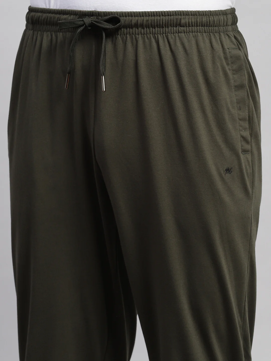 Men Olive Solid Regular Fit Lower - Image 6