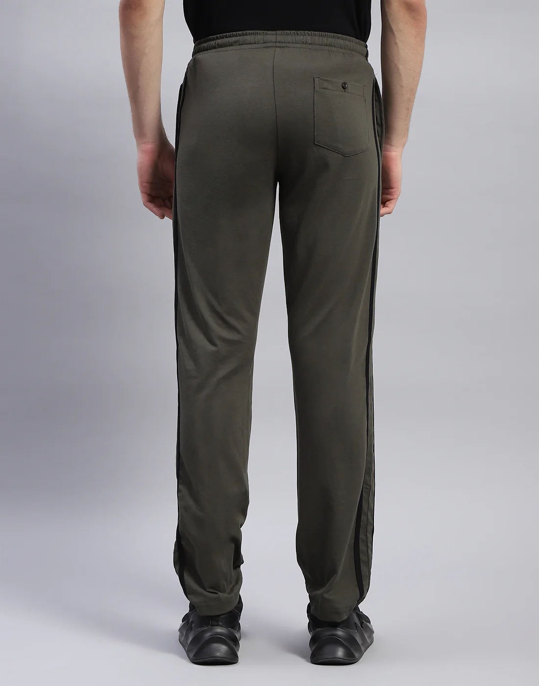 Men Olive Solid Regular Fit Lower - Image 6