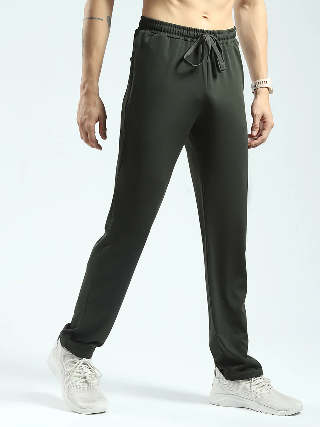 Rock.it Men Olive Solid Regular Fit Lower - Image 4