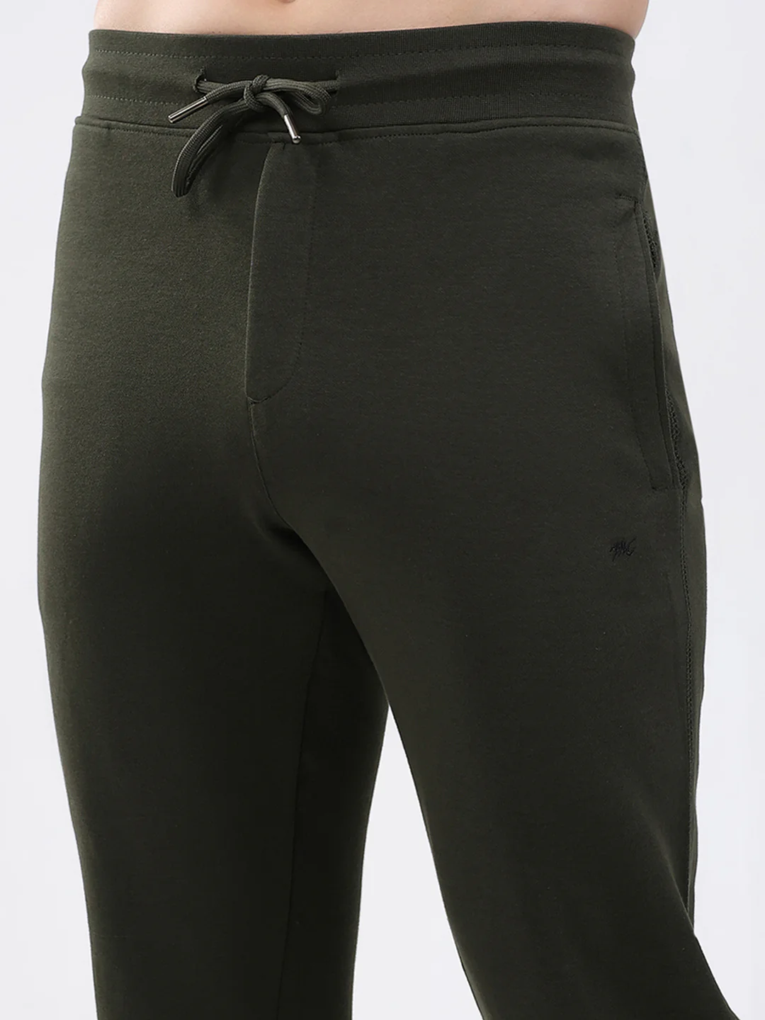 Men Olive Solid Regular Fit Lower - Image 6