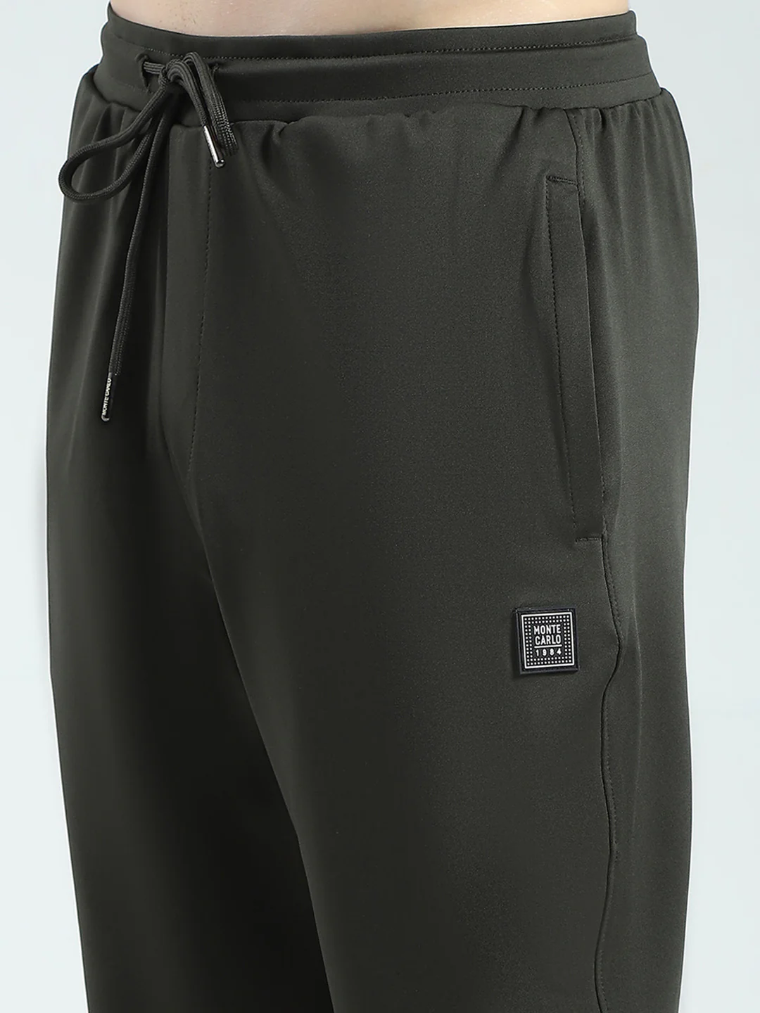 Men Olive Solid Regular Fit Lower - Image 6