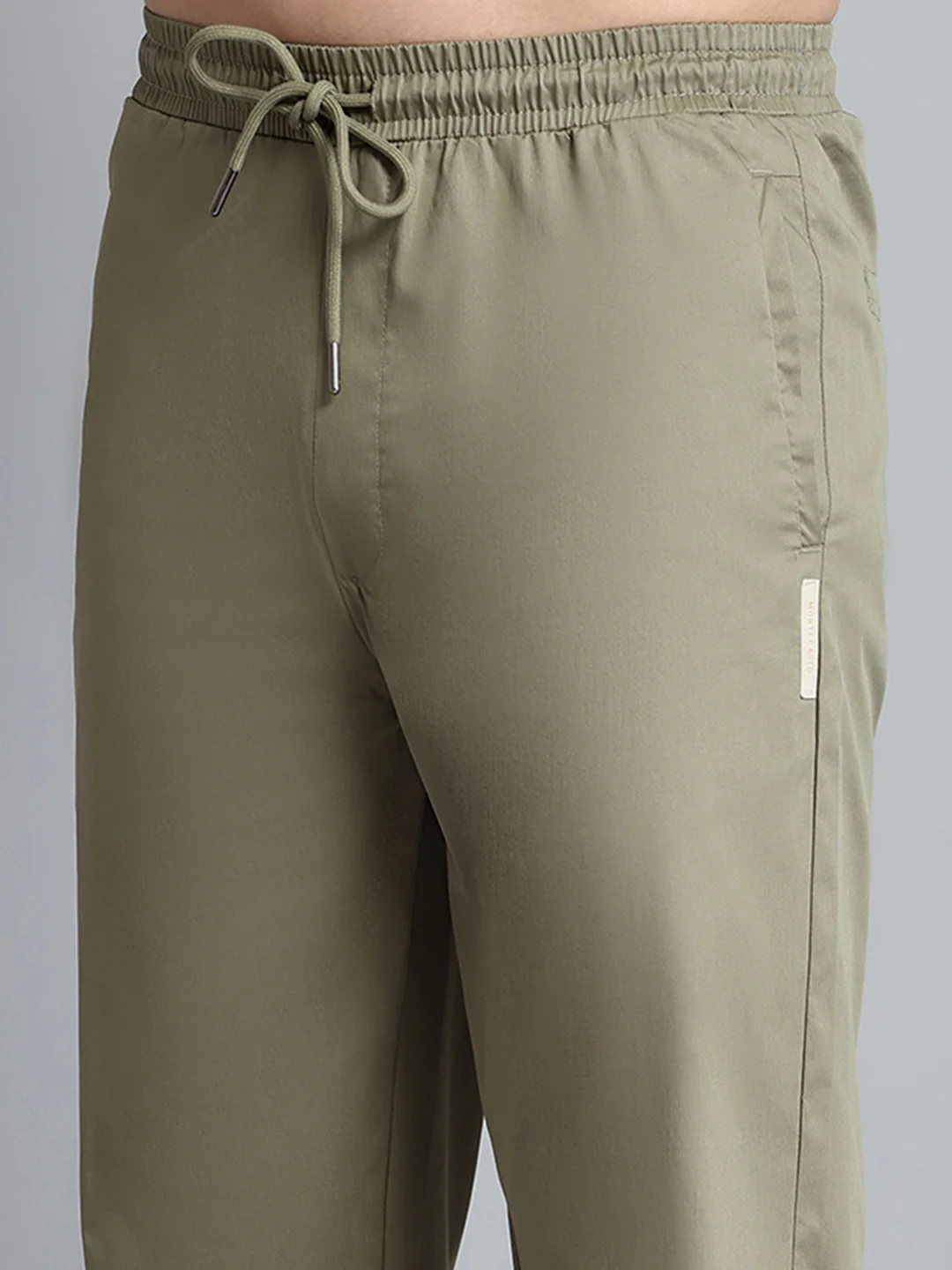 Men Olive Solid Regular Fit Lower - Image 6