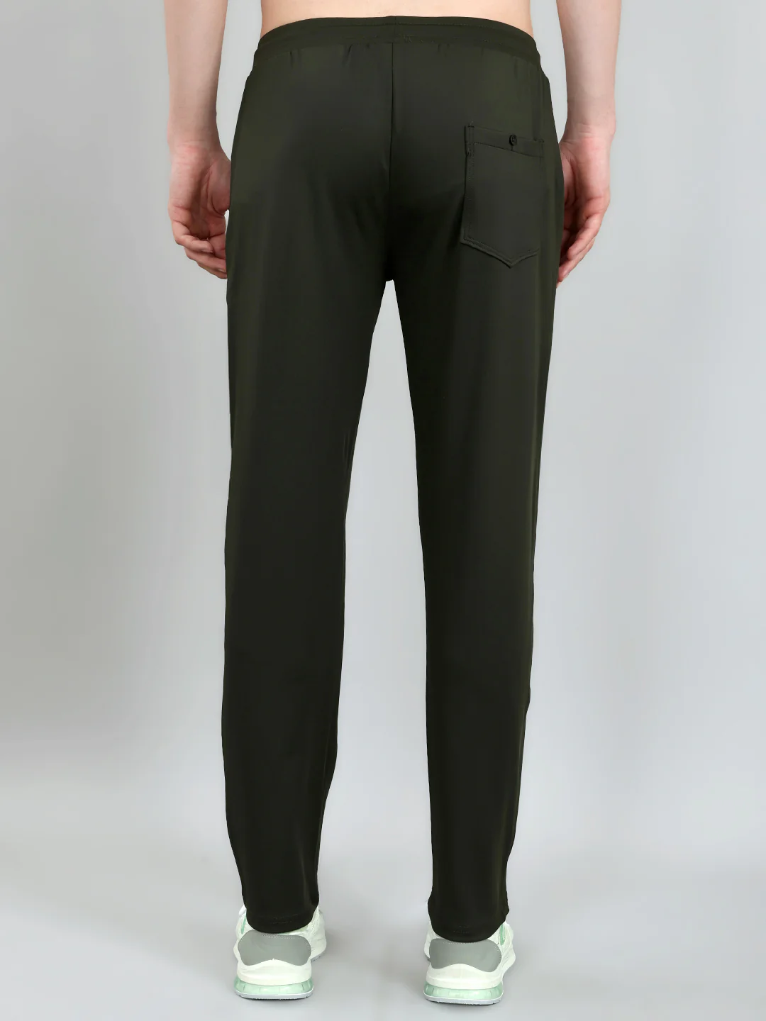 Men Olive Solid Regular Fit Lower - Image 5