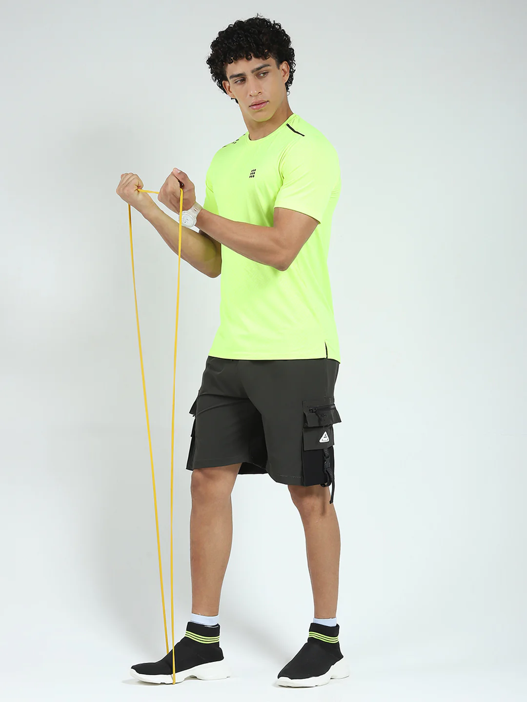 Rock.it Men Olive Solid Regular Fit Shorts - Image 2