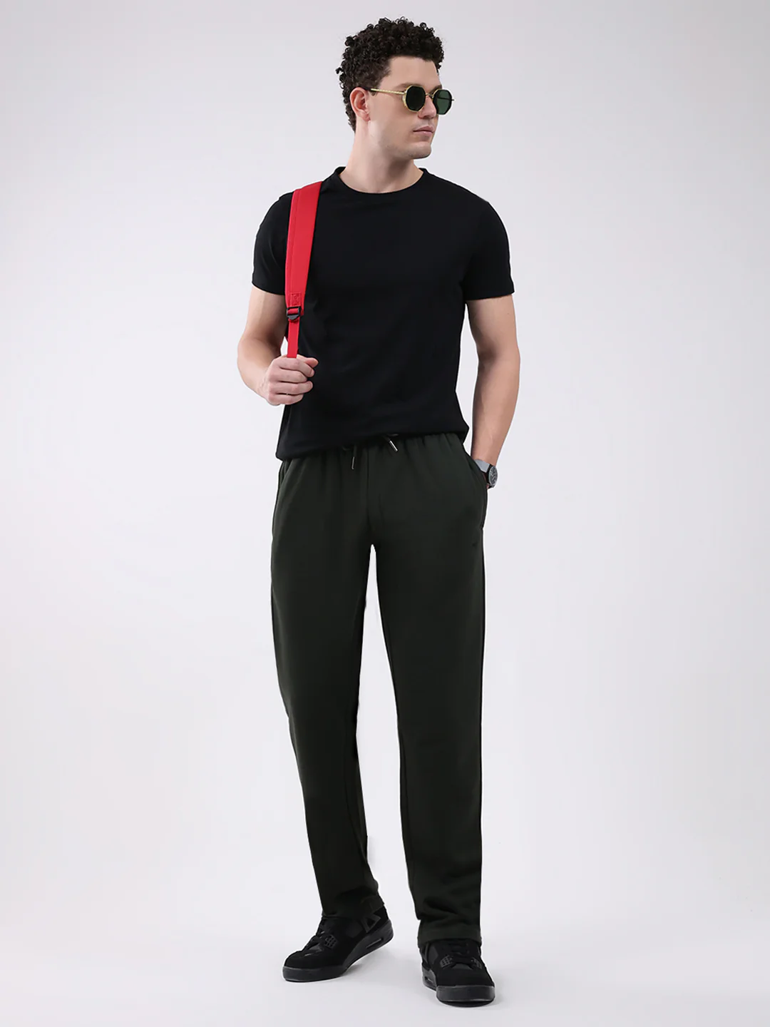 Men Olive Solid Regular Fit Winter Lower - Image 2