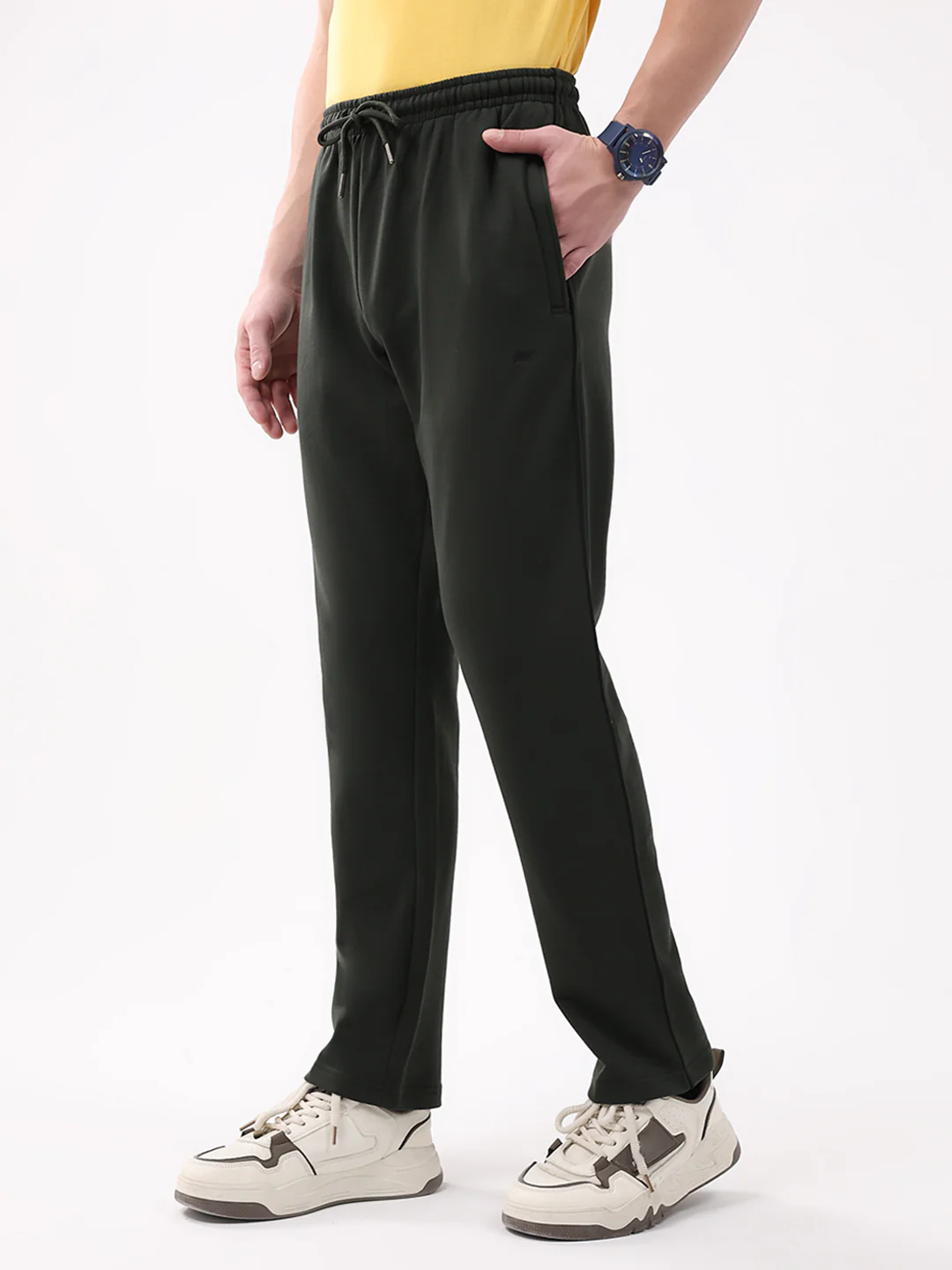 Men Olive Solid Regular Fit Winter Lower - Image 3