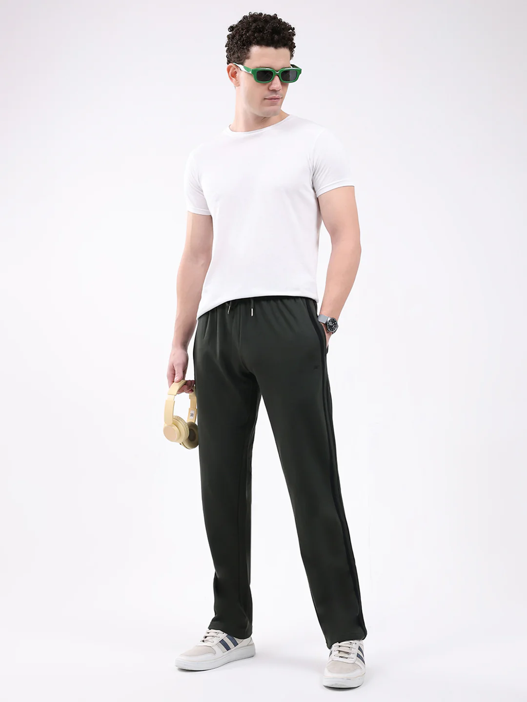 Men Olive Solid Regular Fit Winter Lower - Image 2