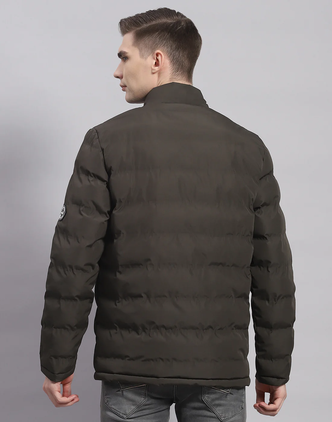 Rock.it Men Olive Solid Stand Collar Full Sleeve Jacket - Image 5