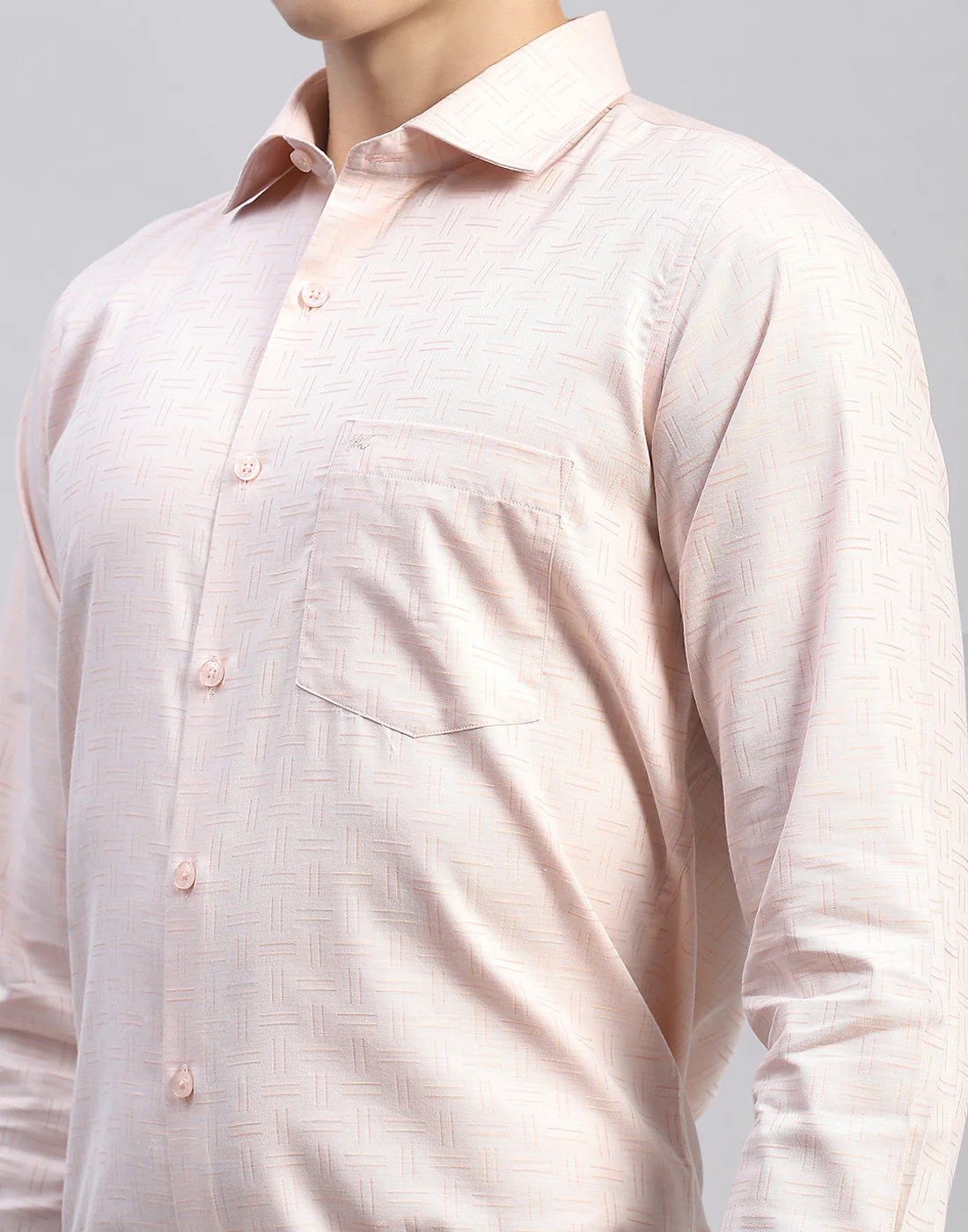 Men Orange Check Collar Full Sleeve Shirt - Image 6