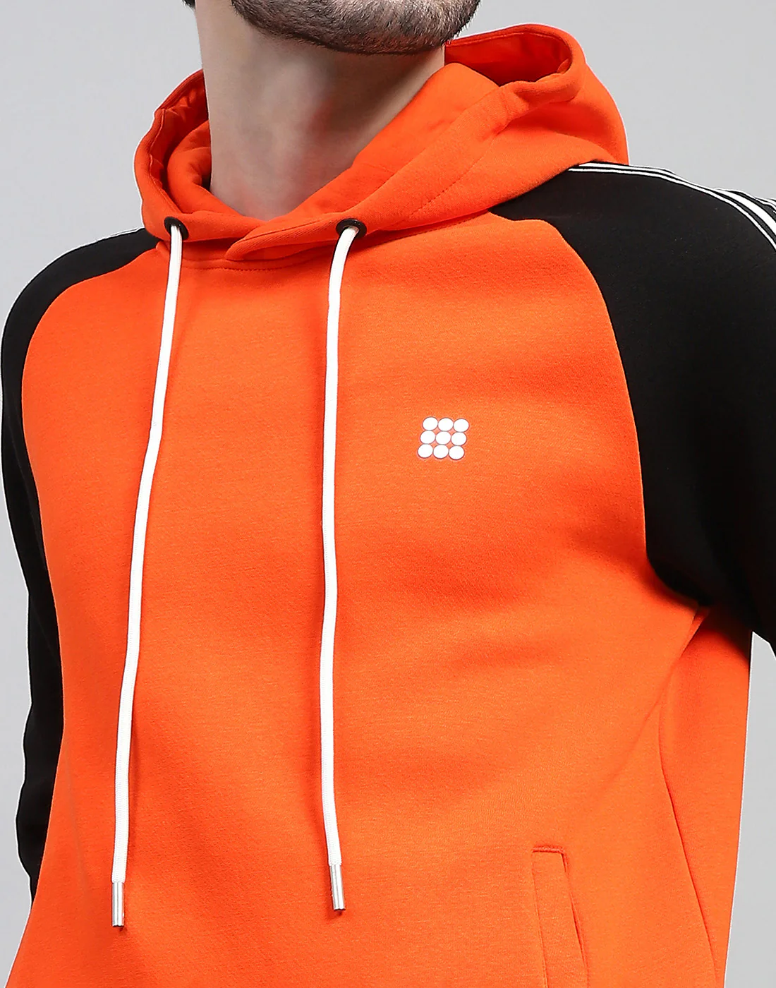 Rock.it Men Orange Solid Hooded Full Sleeve Sweatshirt - Image 7