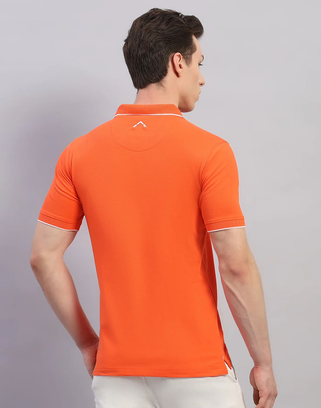 Rock.it Men Orange Solid Polo Collar Half Sleeve T-Shirt - Image 5