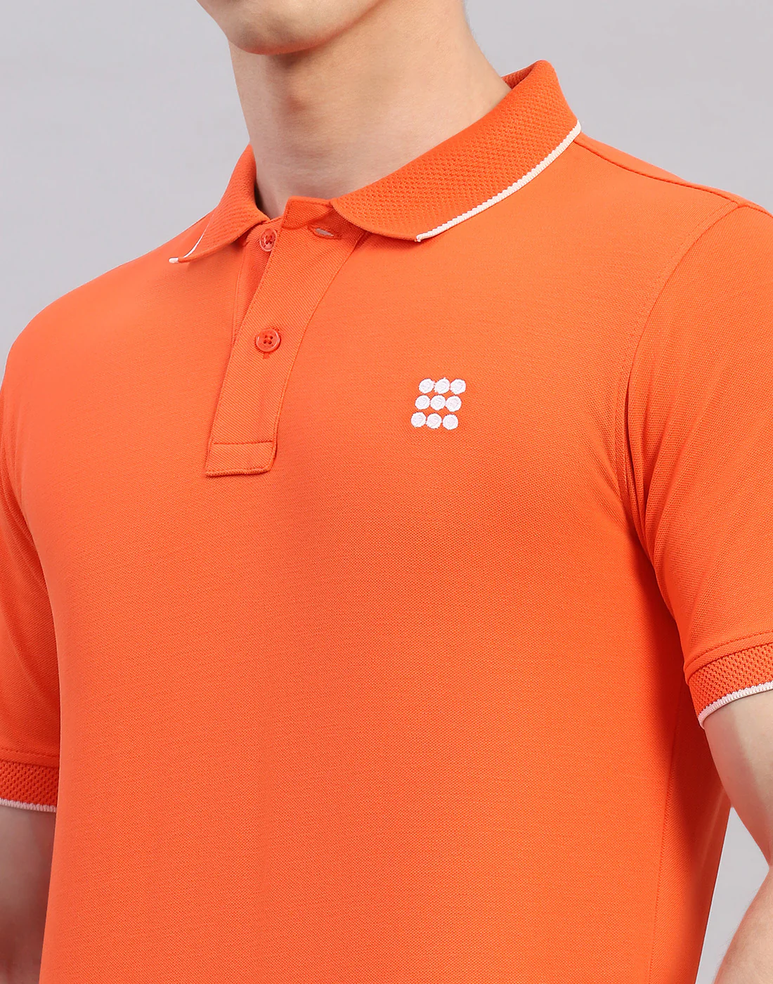 Rock.it Men Orange Solid Polo Collar Half Sleeve T-Shirt - Image 6