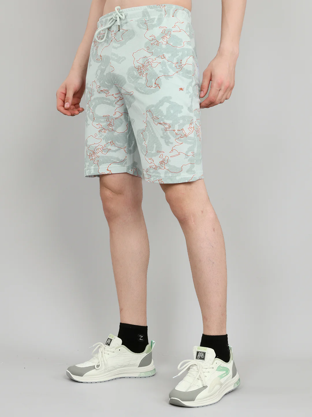 Men Pastel Blue Solid Collar Half Sleeve Bermuda Set - Image 7