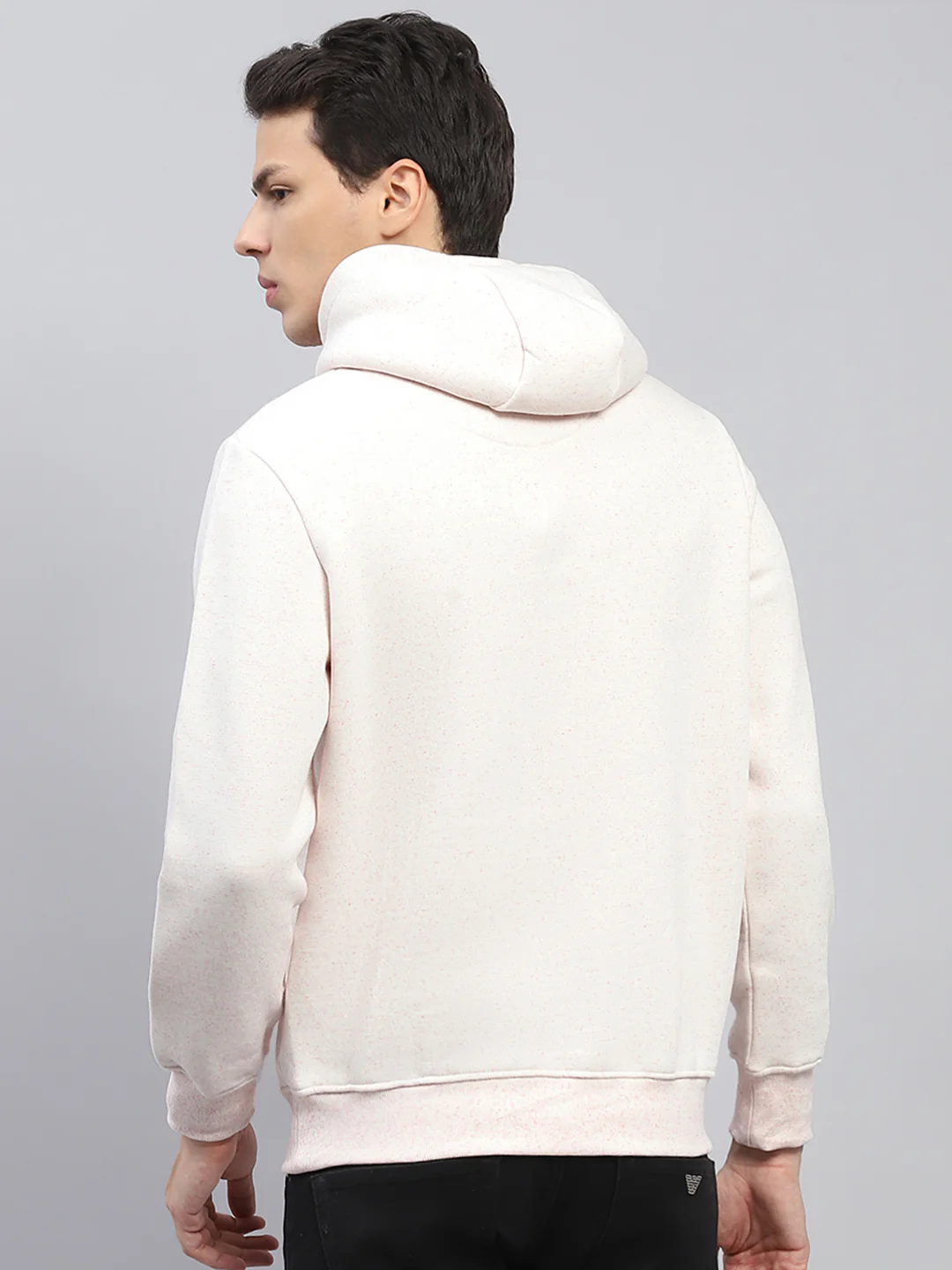 Men Pink Printed Hooded Full Sleeve Sweatshirt - Image 5